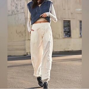 Free People Movement- Mesmorize Me Cargo Pants - Cream/ White